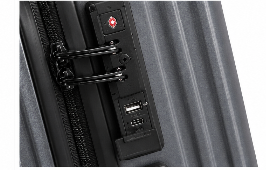 Valise Cabine Utility Rigide avec Ouverture Frontale, Port USB-C et Serrure TSA