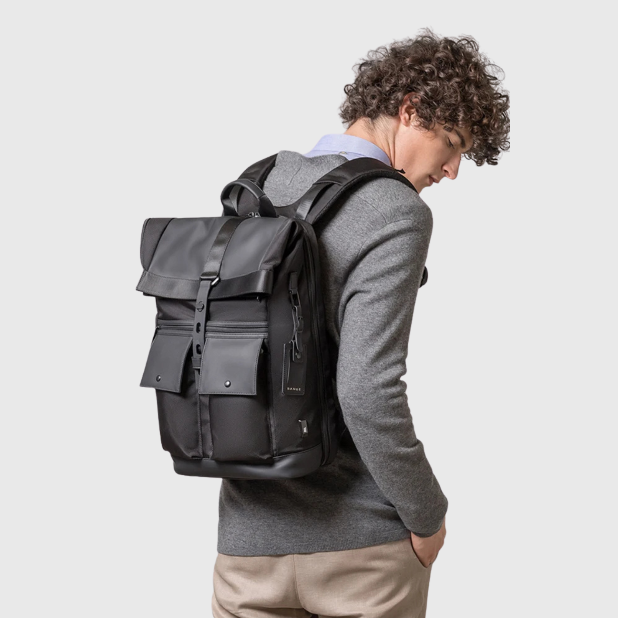 Sac à Dos Cabine Roll-Top pour Ordinateur Portable, Imperméable et Grande Capacité
