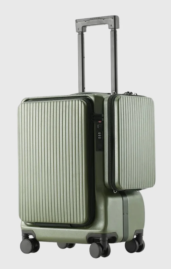 Valise Cabine à Ouverture Frontale avec Port USB, Compartiment Avant et Serrure TSA