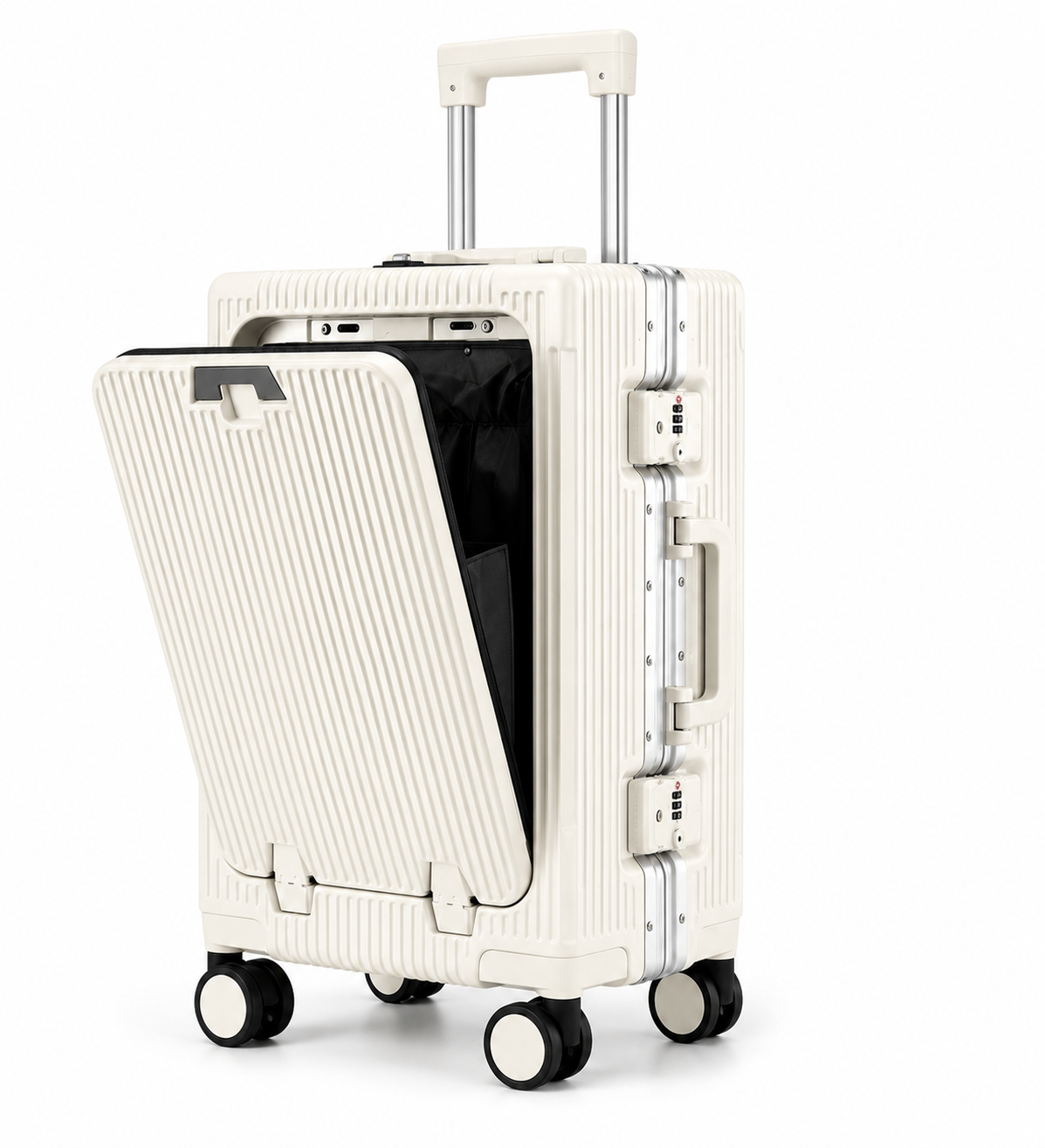 Valise Cabine – Grande Capacité, Ouverture Frontale, Serrure à Combinaison & Roues 360°