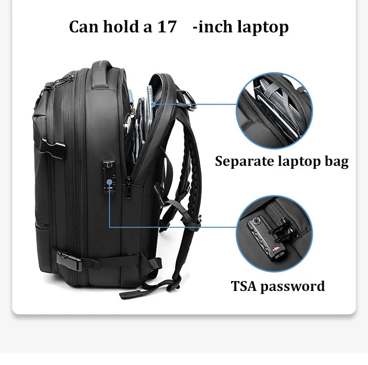 Sac à Dos Voyage Cabine – Compression Sous Vide & PC 17” – vue produit 6
