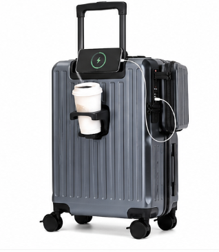 Valise Cabine Utility Rigide avec Ouverture Frontale, Port USB-C et Serrure TSA