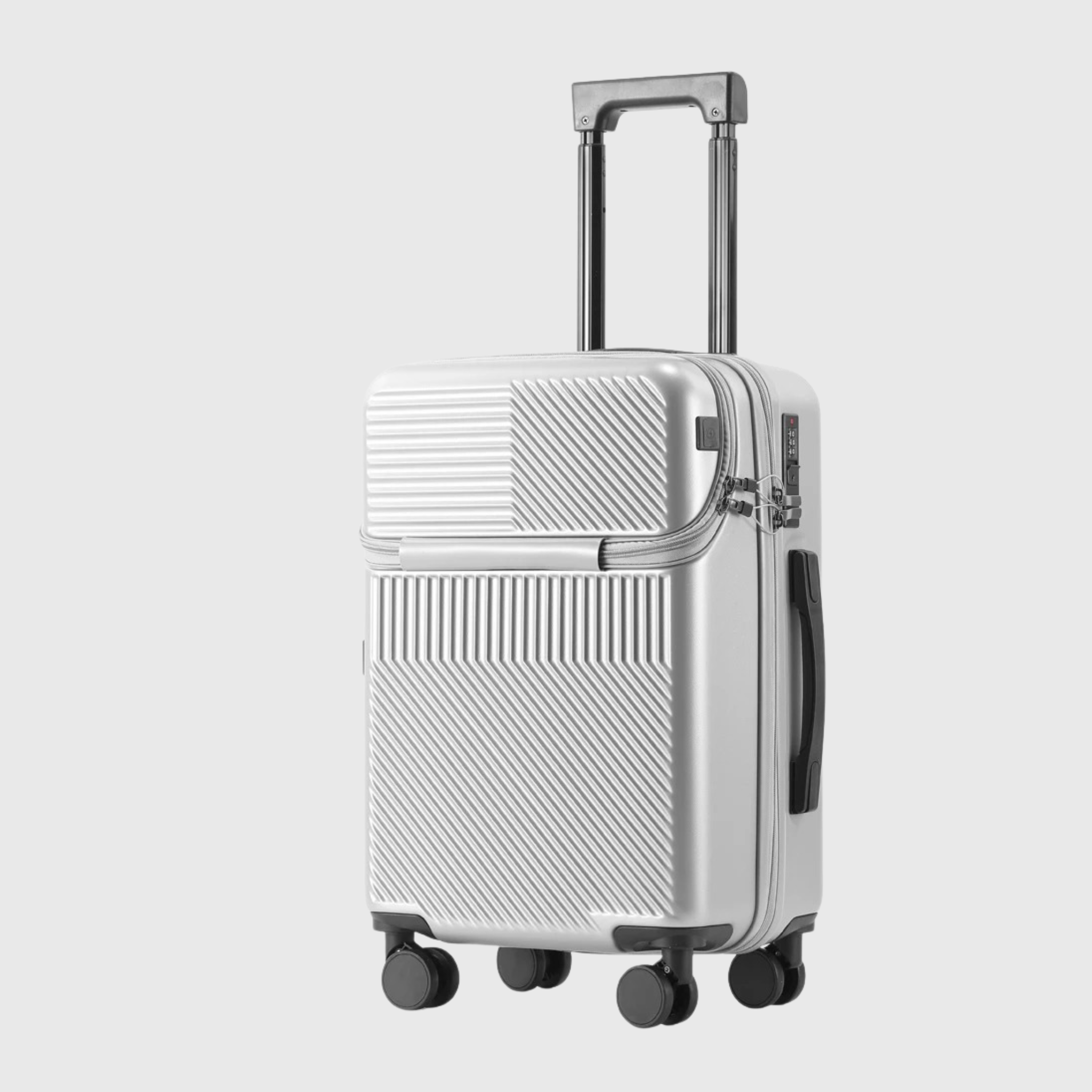 Valise Cabine Hublot Classic Rigide avec Compartiment Frontal, Port USB et Roulettes 360°