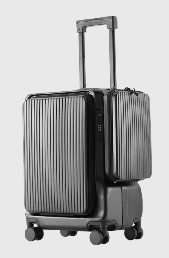 Valise Cabine à Ouverture Frontale avec Port USB, Compartiment Avant et Serrure TSA