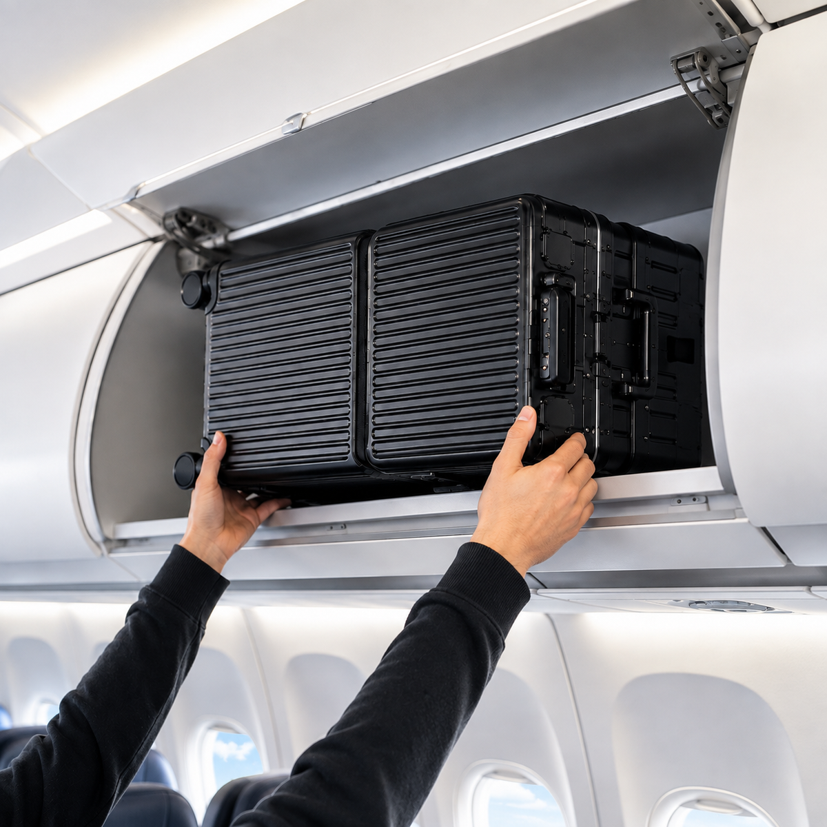 Dans le coffre à bagages