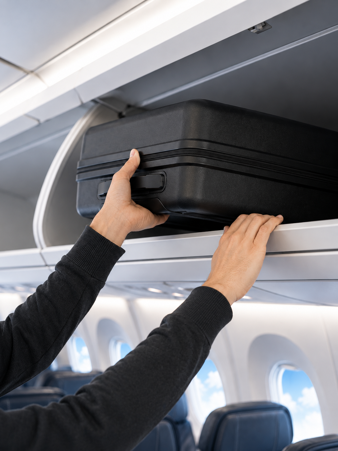 Dans le coffre à bagages