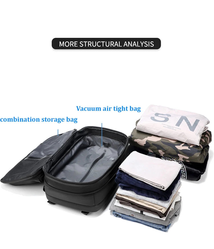 Sac à Dos Voyage Cabine – Compression Sous Vide & PC 17” – vue produit 7
